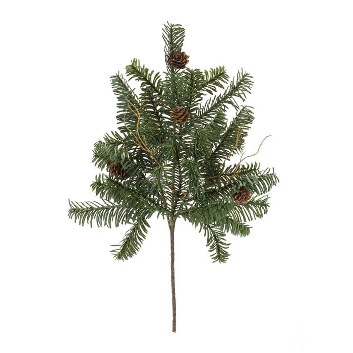 Melrose International Pine Spray/Pinecones, Set of 6, Green/Brown