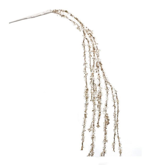 Melrose International Silver Glitter Branch, Set of 2, White/Silver - 87564DS