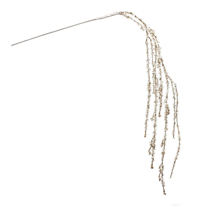 Melrose International Silver Glitter Branch, Set of 2, White/Silver