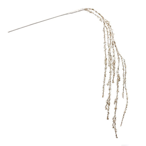 Melrose International Silver Glitter Branch, Set of 2, White/Silver