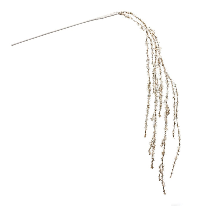 Melrose International Silver Glitter Branch, Set of 2, White/Silver