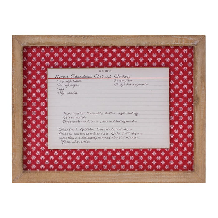 Melrose Christmas Cookie Recipe Card Wall Decor, Set of 4, Red/White