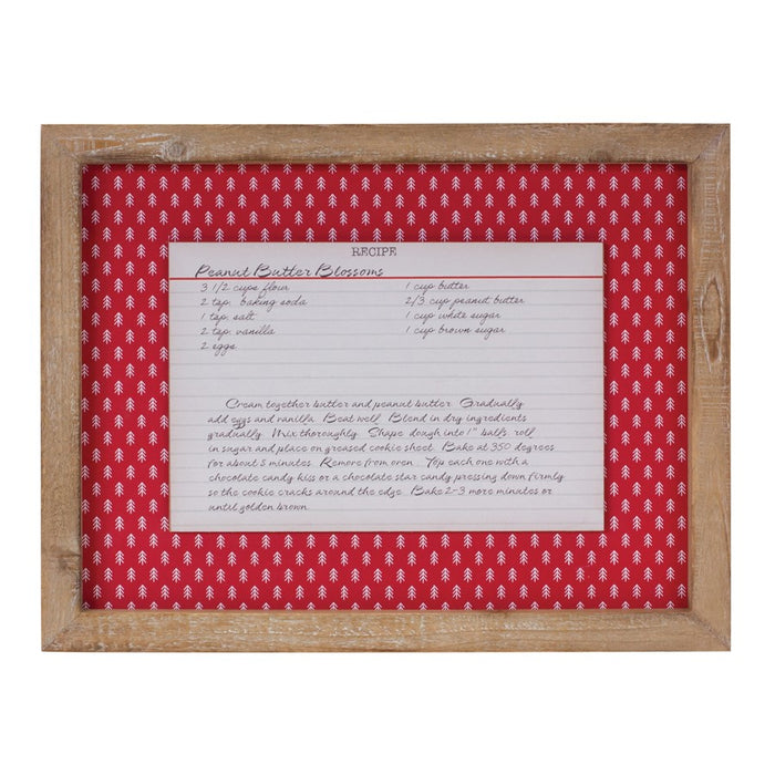Melrose Christmas Cookie Recipe Card Wall Decor, Set of 4, Red/White