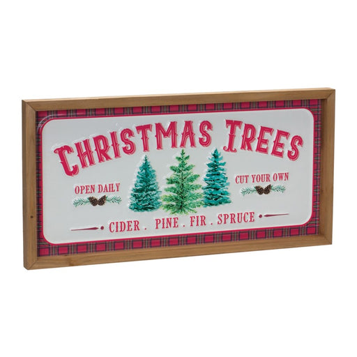 Melrose International Christmas Tree Wall Sign, Set of 2, Red/White - 87580DS