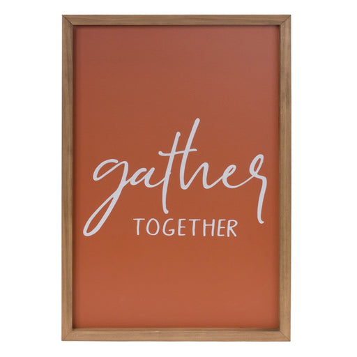 Melrose Gather/Thankful Sentiment Sign, Set of 2, Green/Orange