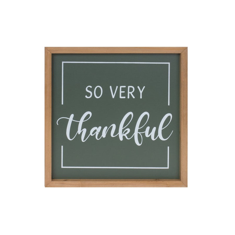 Melrose Gather/Thankful Sentiment Sign, Set of 2, Green/Orange