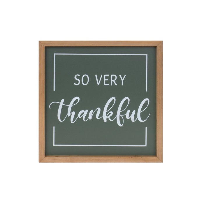 Melrose Gather/Thankful Sentiment Sign, Set of 2, Green/Orange