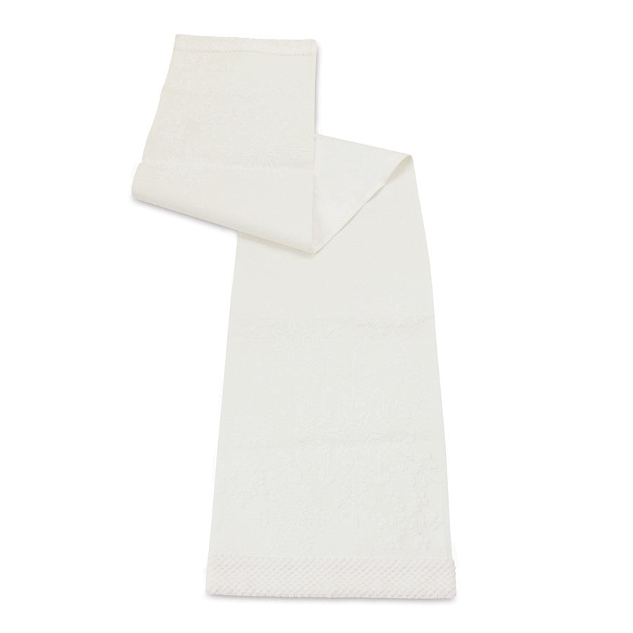 Melrose International Snowflake Table Runner 72"L, White - 87590DS
