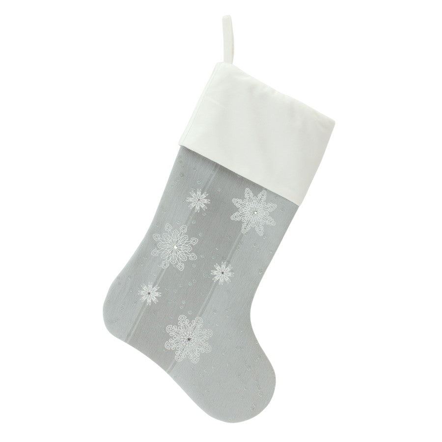 Melrose International Snowflake Stocking, Set of 3, Blue/White - 87594DS