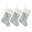 Melrose International Snowflake Stocking, Set of 3, Blue/White
