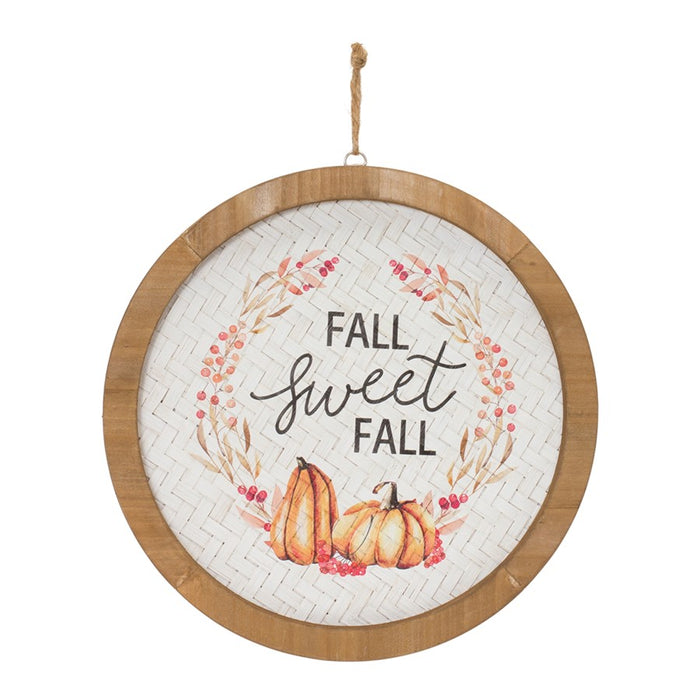 Melrose International Fall Harvest Plaque, Set of 2, White/Blue