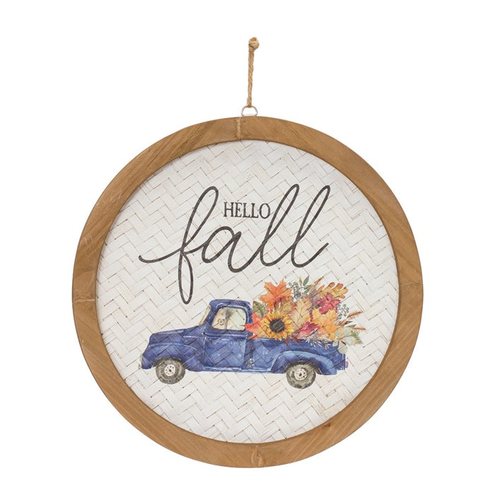 Melrose International Fall Harvest Plaque, Set of 2, White/Blue