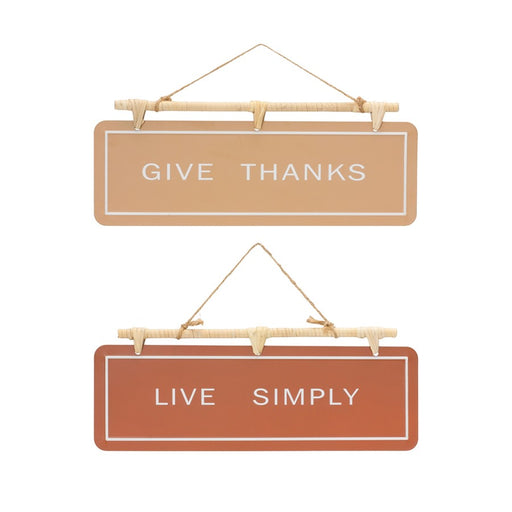 Melrose Hanging Fall Sentiment Sign, Set of 2, Orange/Brown - 87601DS
