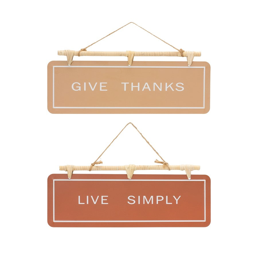 Melrose Hanging Fall Sentiment Sign, Set of 2, Orange/Brown - 87601DS