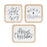Melrose International Holiday Sentiment Plaque, Set of 12, Black/White - 87602DS