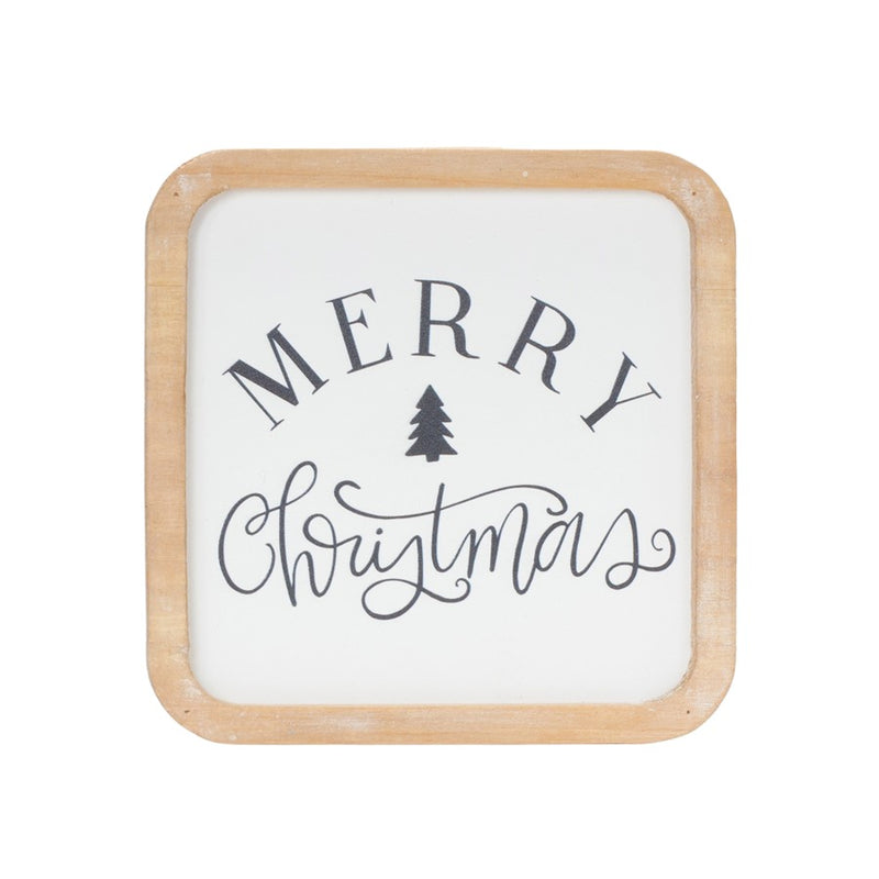 Melrose International Holiday Sentiment Plaque, Set of 12, Black/White