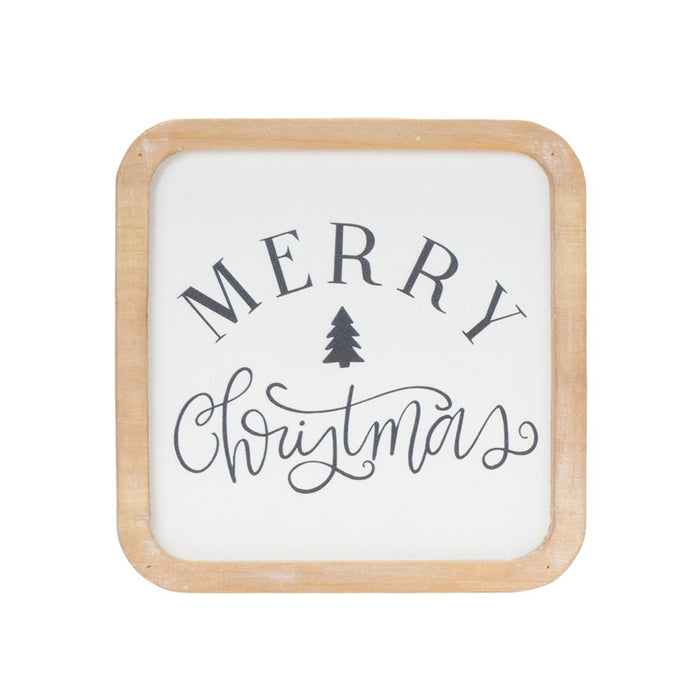 Melrose International Holiday Sentiment Plaque, Set of 12, Black/White