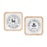 Melrose Int. Holiday Mail Stamp Plaque, Set of 12, White/Brown - 87603DS