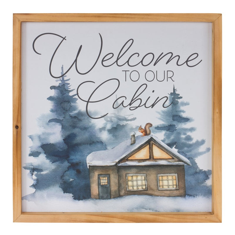 Melrose Welcome Home Holiday Wall Art, Set of 2, White/Green/Brown