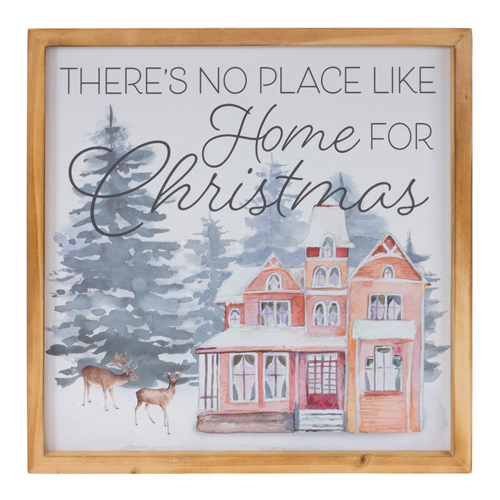 Melrose Welcome Home Holiday Wall Art, Set of 2, White/Green/Brown