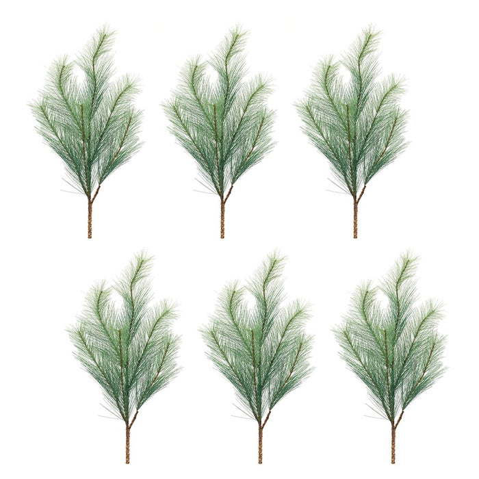 Melrose International Long Needle Pine Spray, Set of 6, Green/Brown