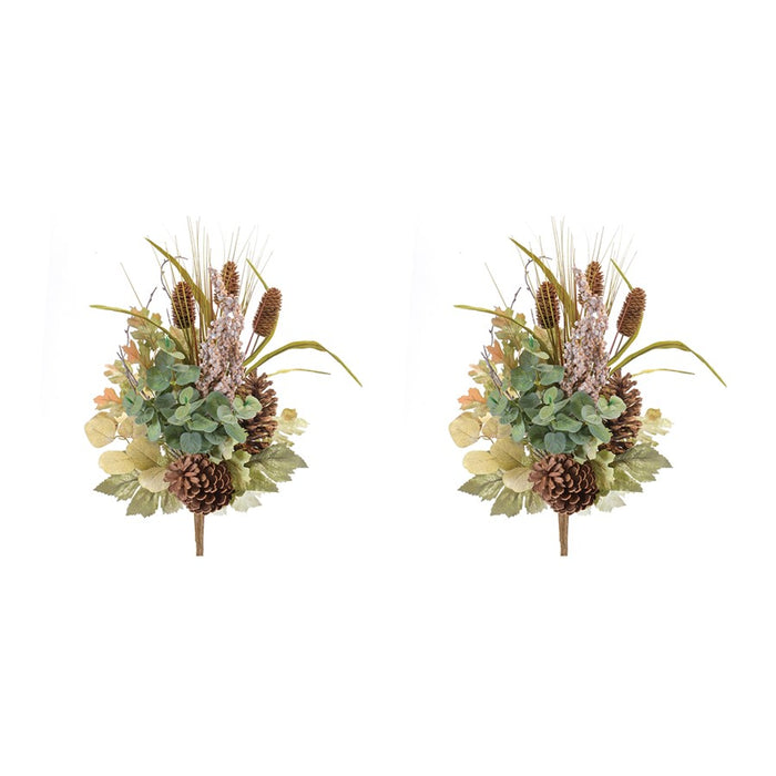 Melrose International Mixed Fall Foliage Bush, Set of 2, Green/Brown