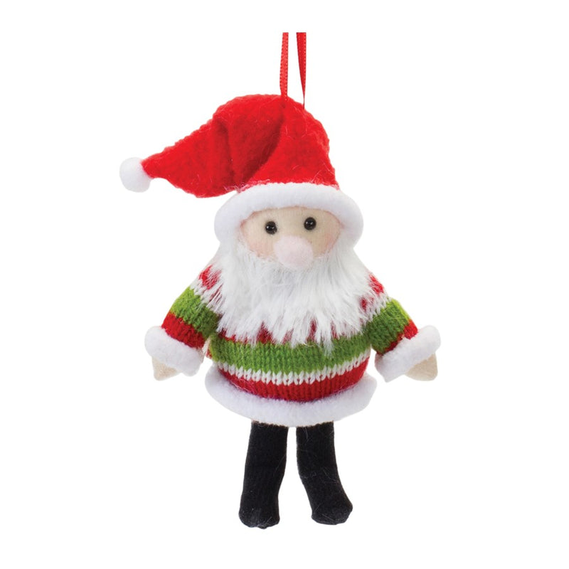 Melrose International Plush Santa/Moose Ornament, Set of 12, Red/White
