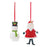 Melrose Whimsical Santa/Snowman Ornament, Set of 6, White/Red