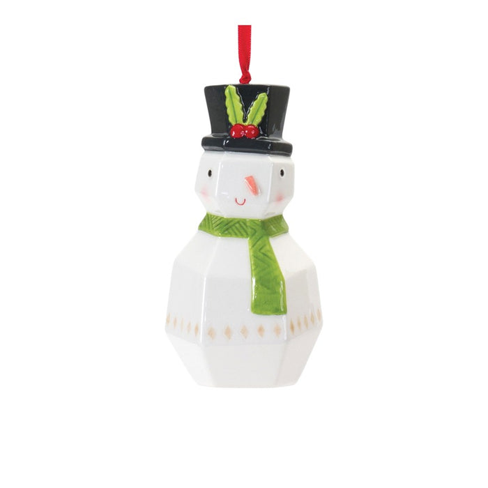 Melrose Whimsical Santa/Snowman Ornament, Set of 6, White/Red