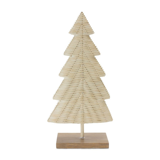 Melrose International Woven Wicker Design Pine Tree, Set of 2, Cream