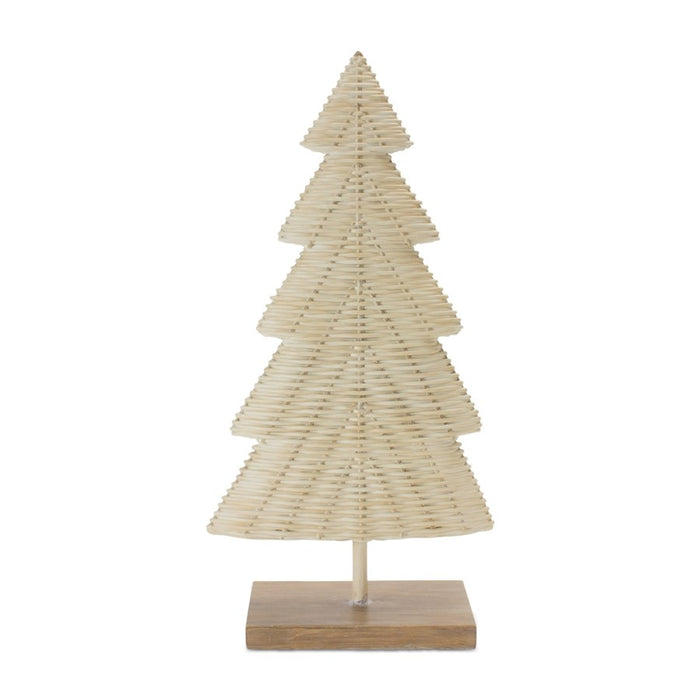 Melrose International Woven Wicker Design Pine Tree, Set of 2, Cream