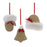 Melrose Cozy Mitten Hat/Bell Ornament, Set of 12, White;Brown;Red - 87636DS