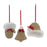 Melrose Cozy Mitten Hat/Bell Ornament, Set of 12, White/Brown/Red