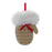 Melrose Cozy Mitten Hat/Bell Ornament, Set of 12, White/Brown/Red