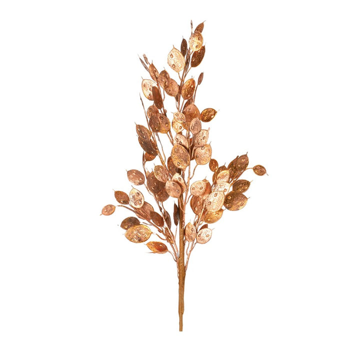 Melrose International Metallic Silver Dollar Bush, Set of 6, CoppeRed - 87640DS