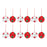 Melrose Whimsical Fabric Ball Ornament, Set of 12, White/Red