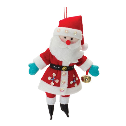 Melrose International Plush Santa Ornament, Set of 12, Red/White - 87645DS