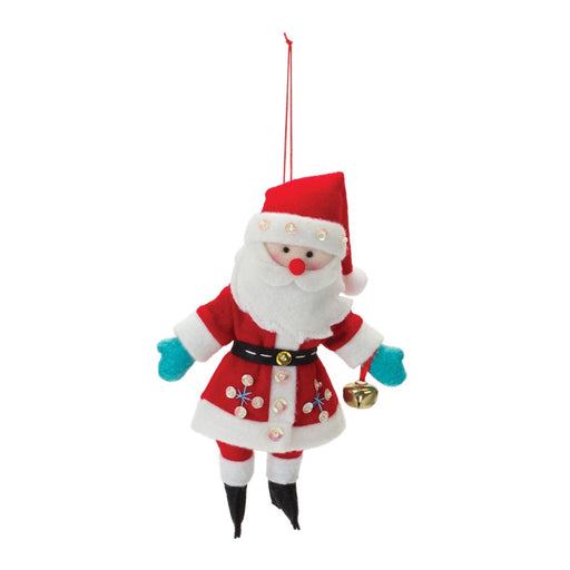 Melrose International Plush Santa Ornament, Set of 12, Red/White
