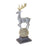 Melrose International Winter Deer Figurine on Orb 14"H, Grey/Gold - 87657DS