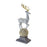 Melrose International Winter Deer Figurine on Orb 14"H, Gold/Grey - 87658DS
