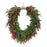 Melrose International Mixed Pine Cone Berry Wreath 30"H, Green/Red - 87671DS