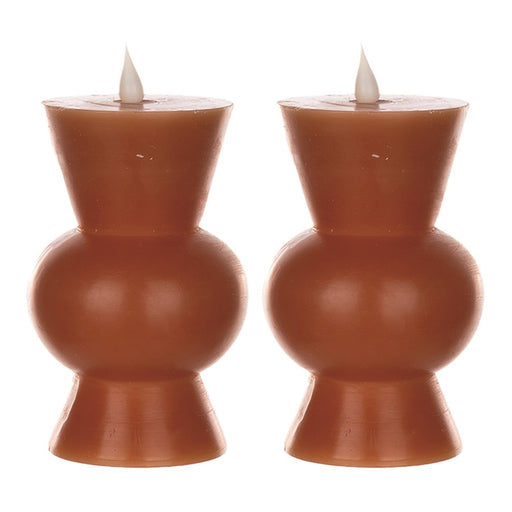 Melrose Simplux Designer 6" LED Candle with Remote, Set of 2, Orange