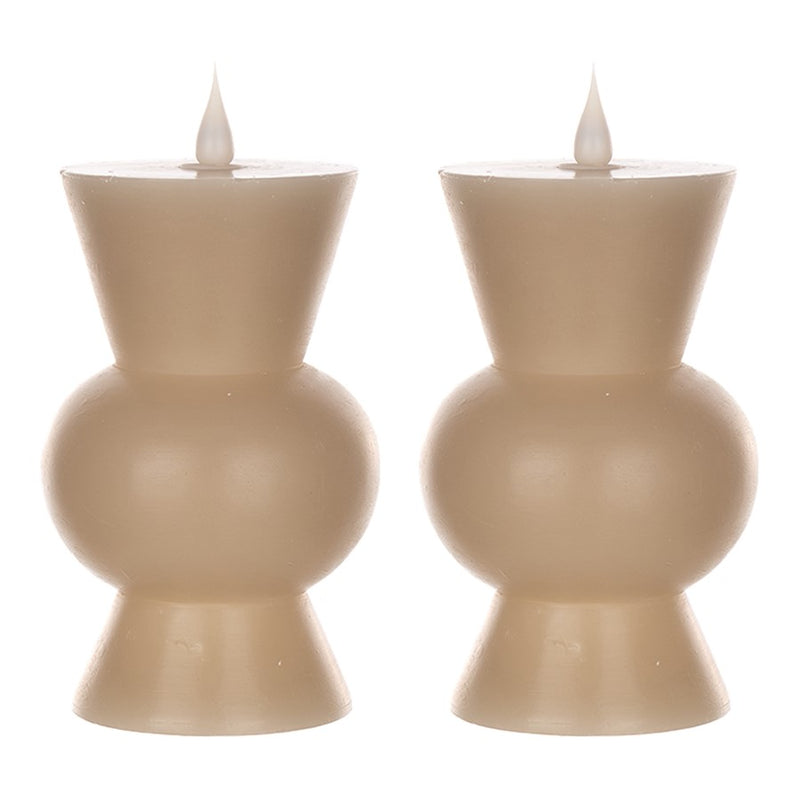 Melrose Simplux Designer 6" LED Candle with Remote, Set of 2, Grey