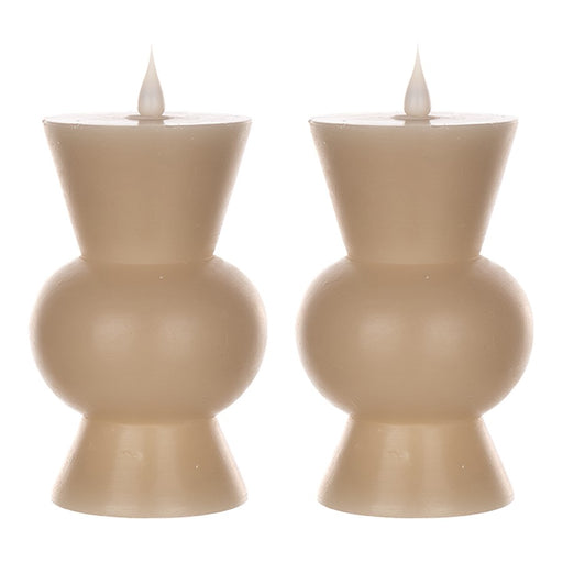 Melrose Simplux Designer 6" LED Candle with Remote, Set of 2, Grey