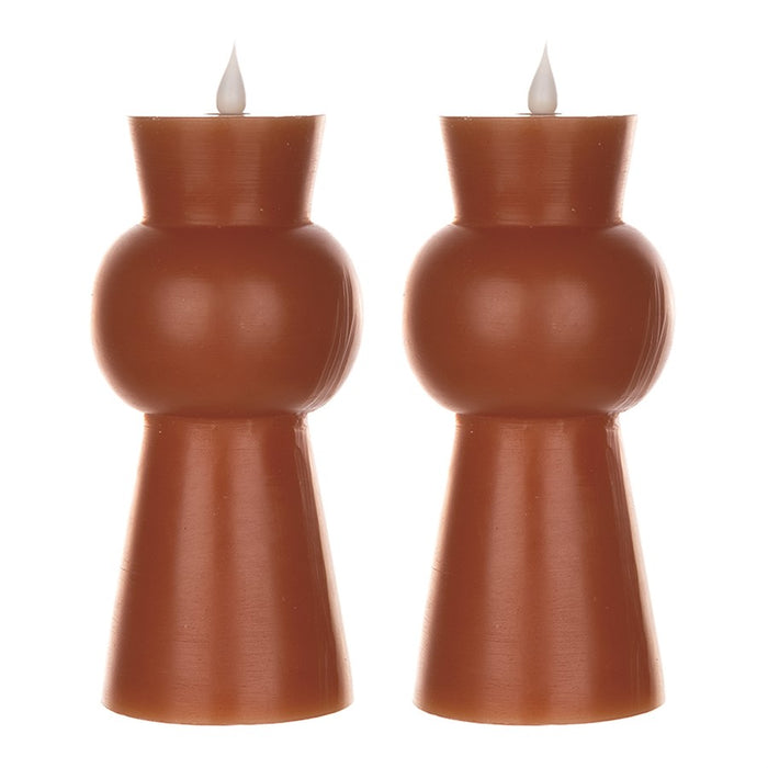 Melrose Simplux Designer 8" LED Candle with Remote, Set of 2, Orange
