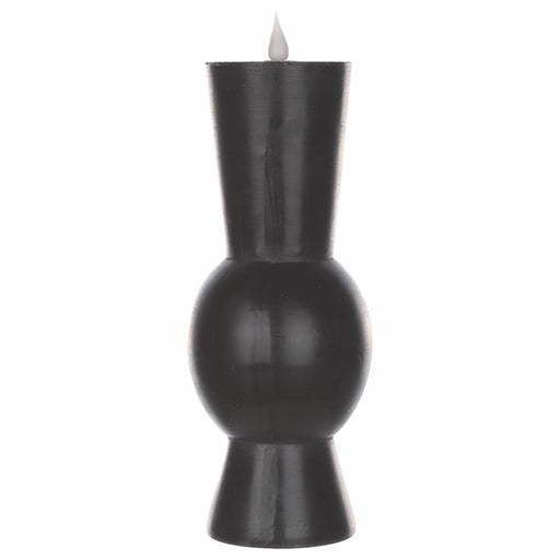 Melrose Simplux Designer 10" LED Candle with Remote, Set of 2, Black - 87690DS