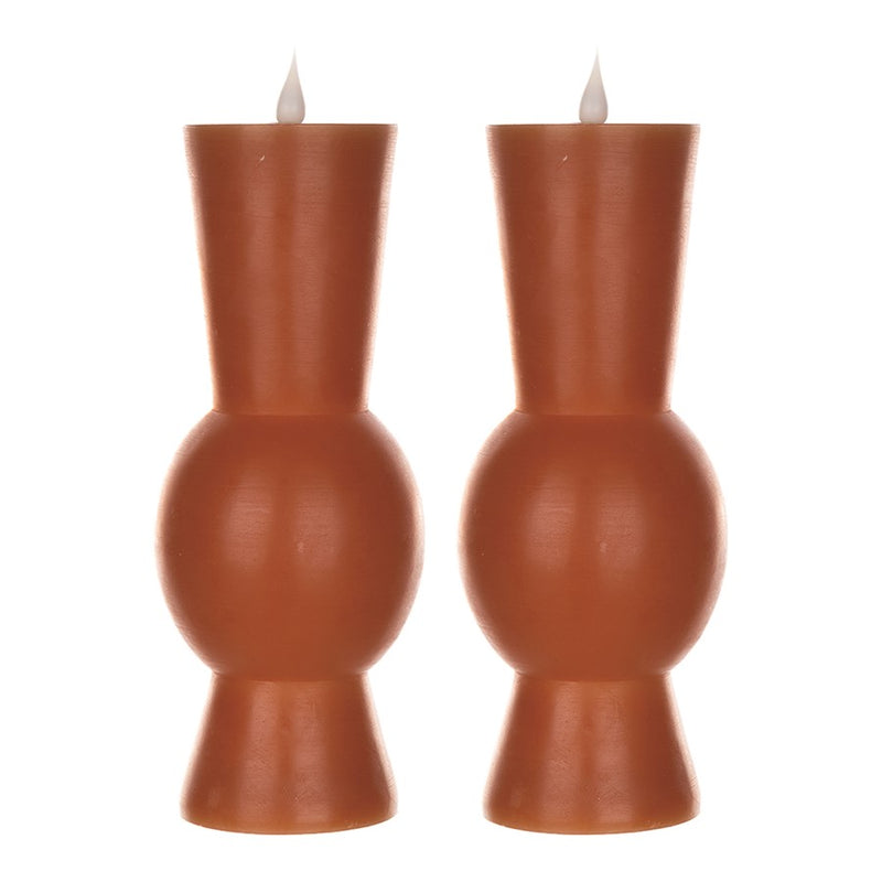 Melrose Simplux Designer LED Candle with Remote, Set of 2, Orange