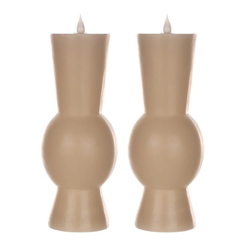 Melrose Simplux Designer 10" LED Candle with Remote, Set of 2, Grey