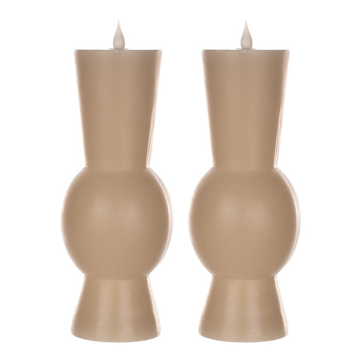 Melrose Simplux Designer 10" LED Candle with Remote, Set of 2, Grey