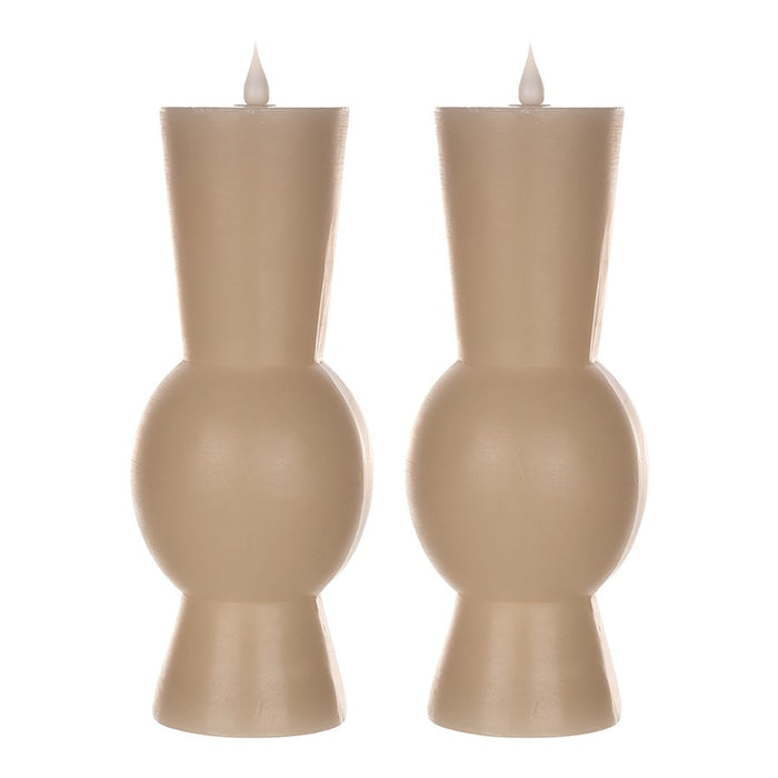 Melrose Simplux Designer 10" LED Candle with Remote, Set of 2, Grey